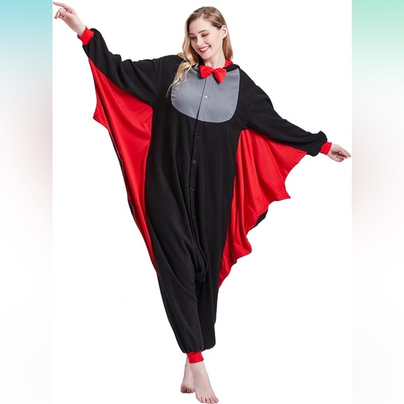 Bat Adult Onesie Pajamas Halloween Cosplay Outfit Magicalani Brand Size S - Picture 4 of 10
